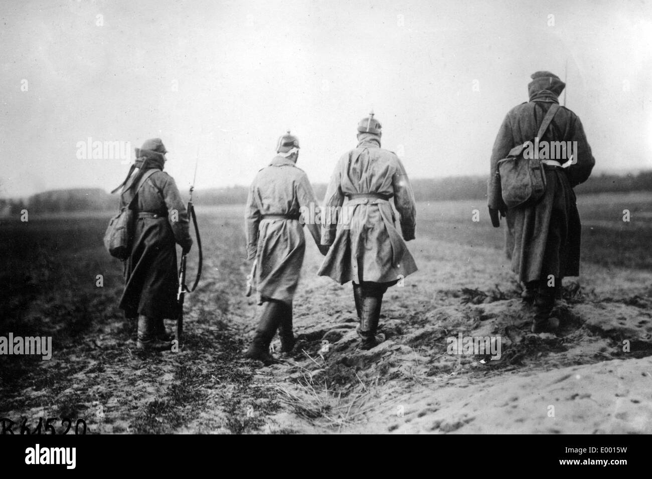 German soldiers in Russian war captivity Stock Photo
