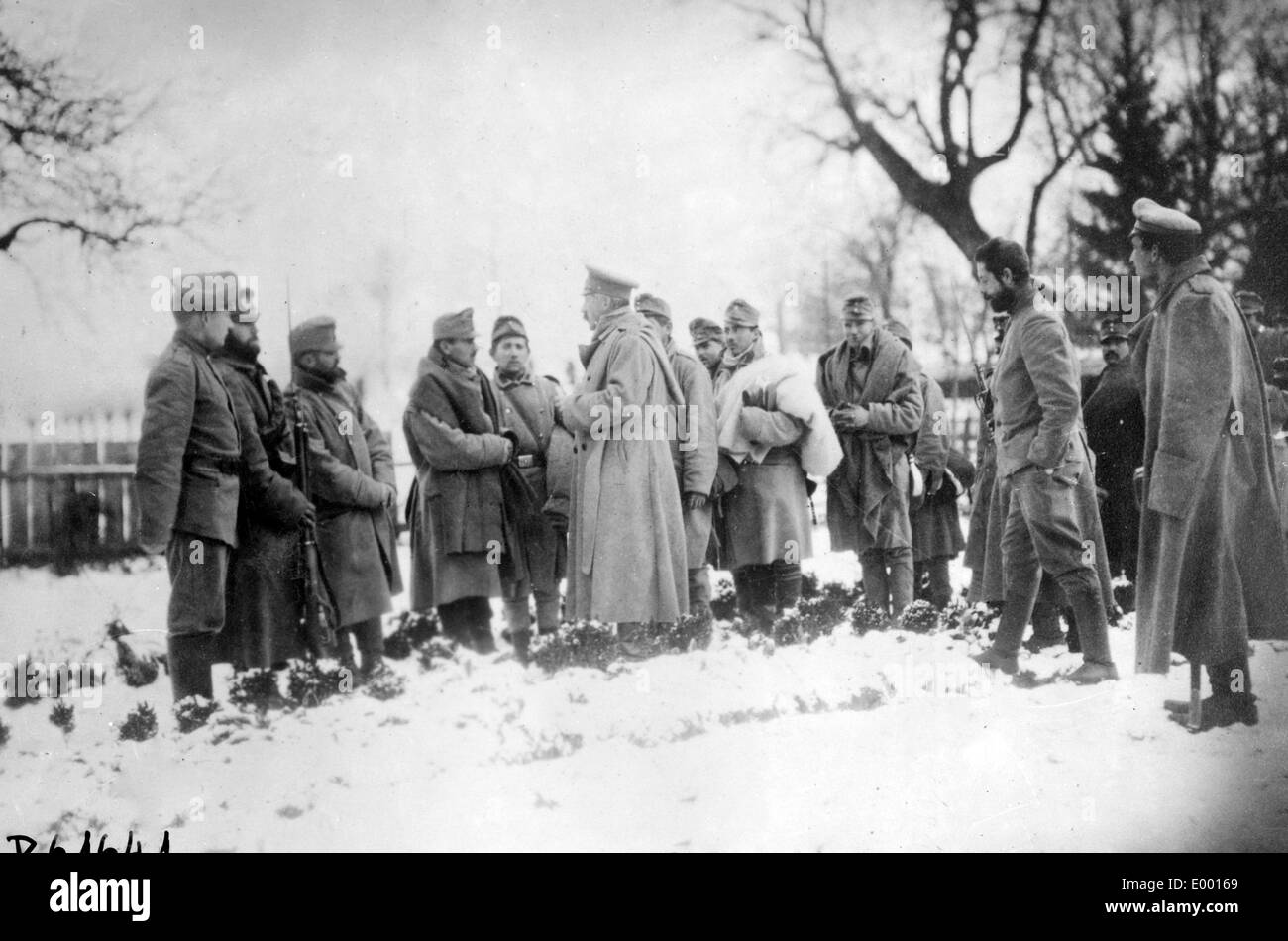 Captured Austrian soldiers Stock Photo