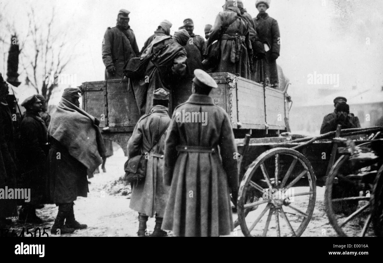 Captured Austrian soldiers in Russia Stock Photo