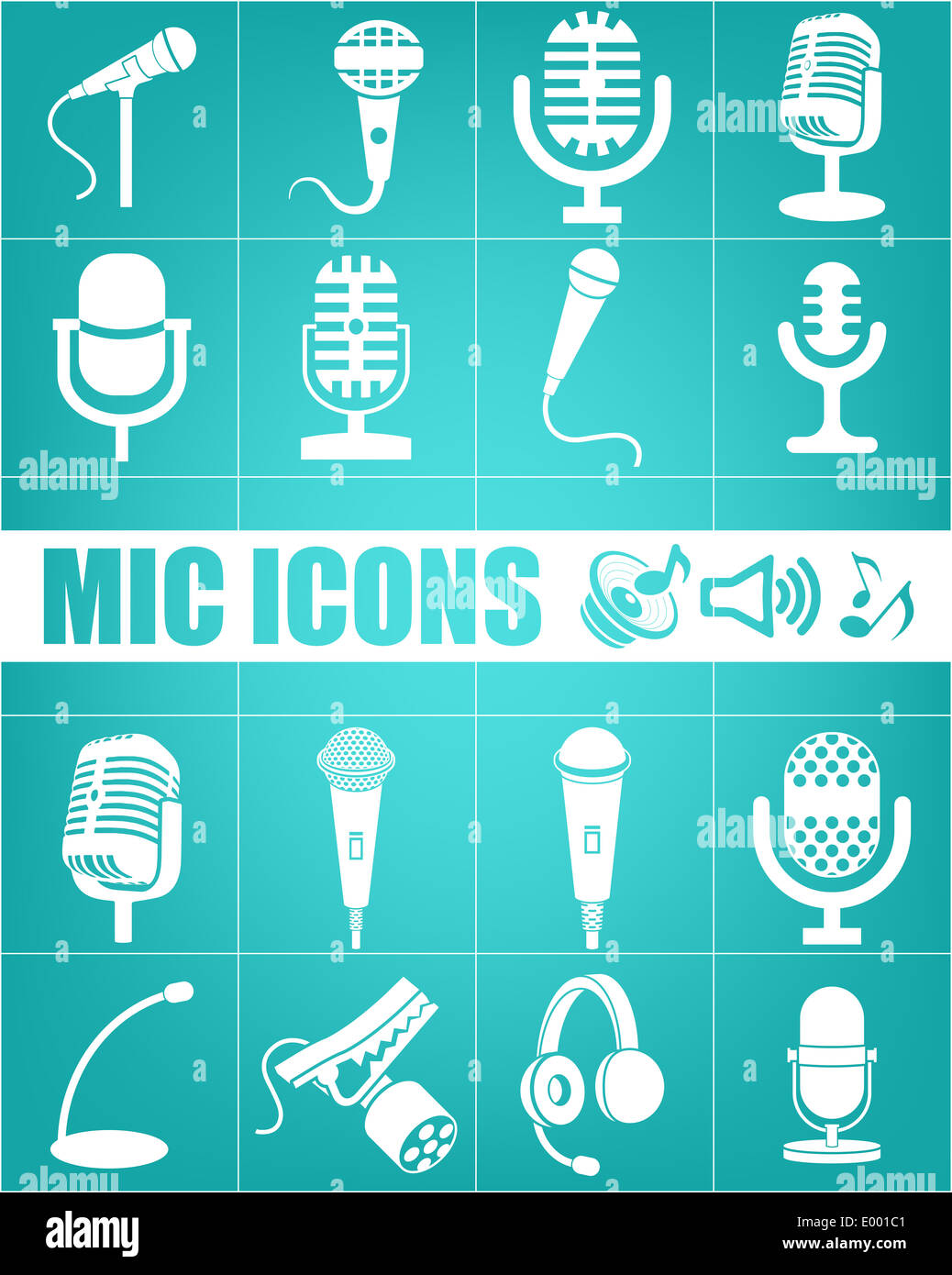 Music studio equipment icons hi-res stock photography and images - Alamy