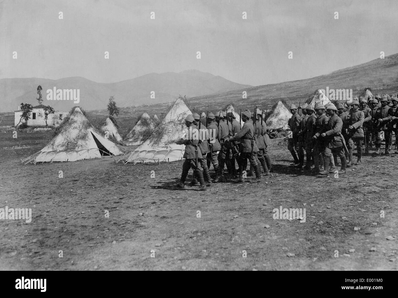 Turkish troops during education in World War I, 1917 Stock Photo