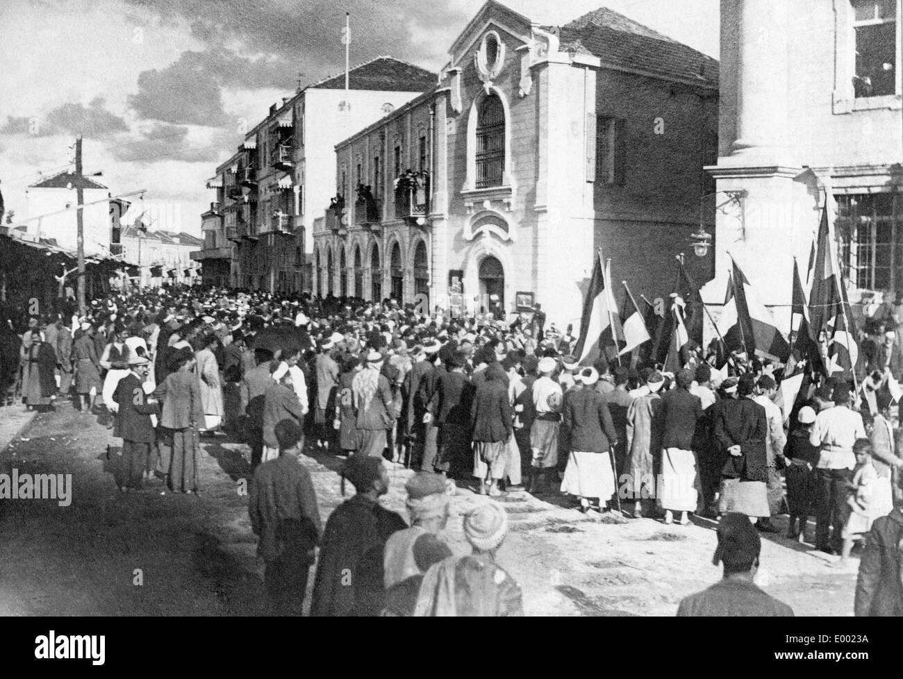 Rally in Jaffa, 1915 Stock Photo