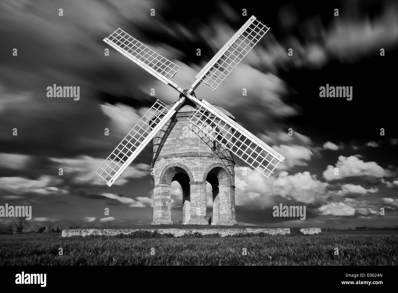 Long exposure of Chesterton Windmill in Warwickshire. Stock Photo