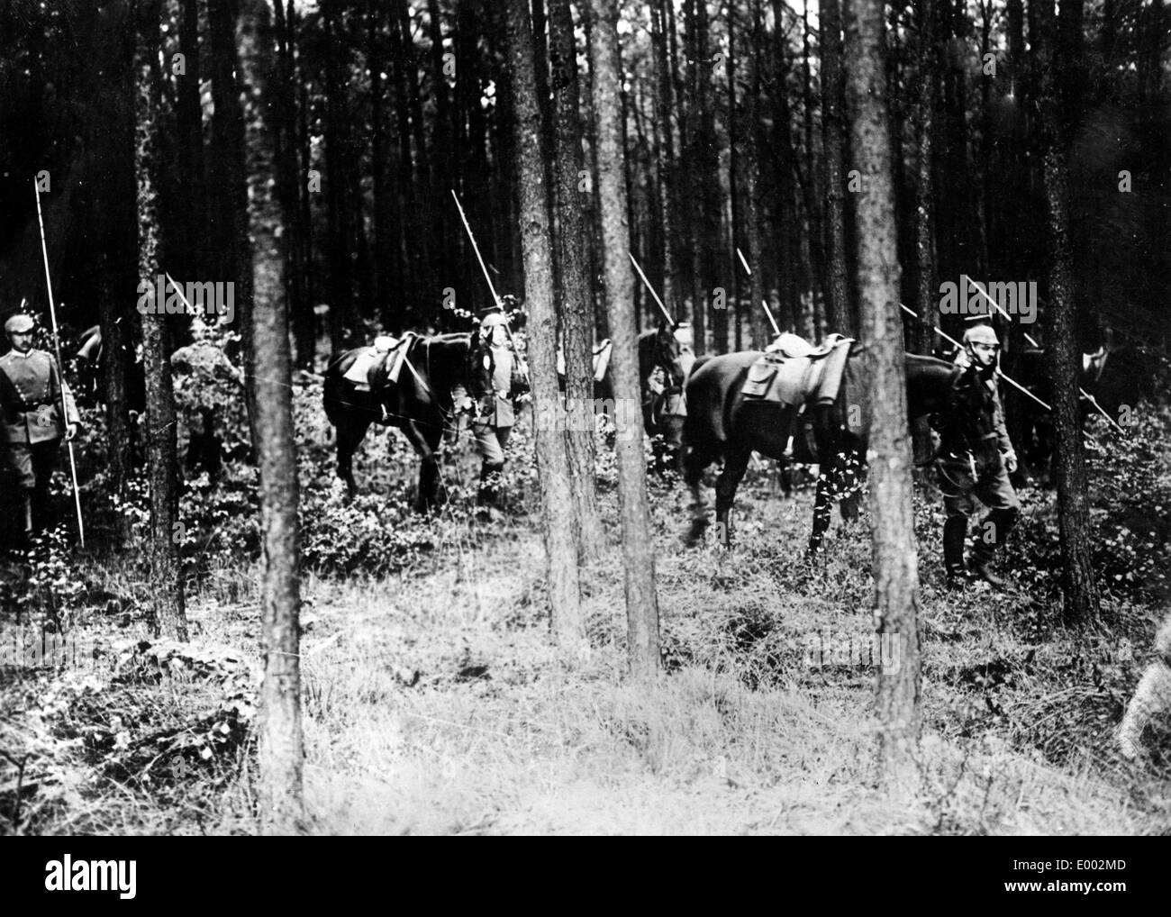 German cavalry on patrol, 1914 Stock Photo