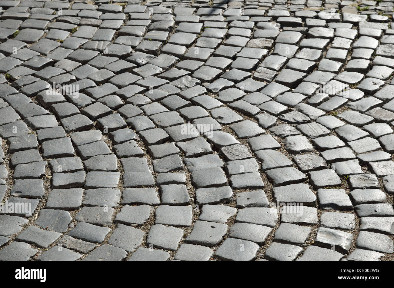 Surface of the old paving road Stock Photo