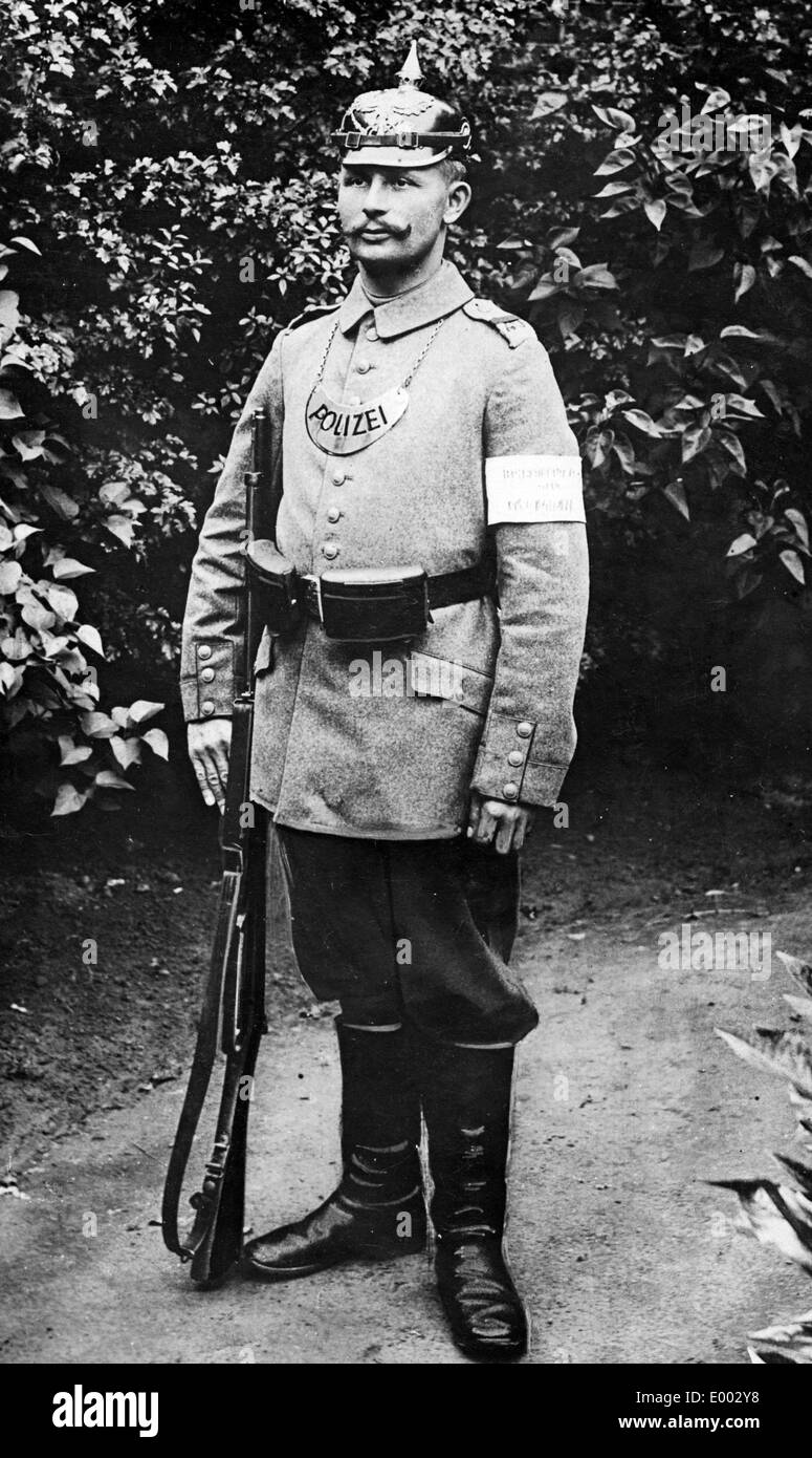 German military policeman, 1915 Stock Photo