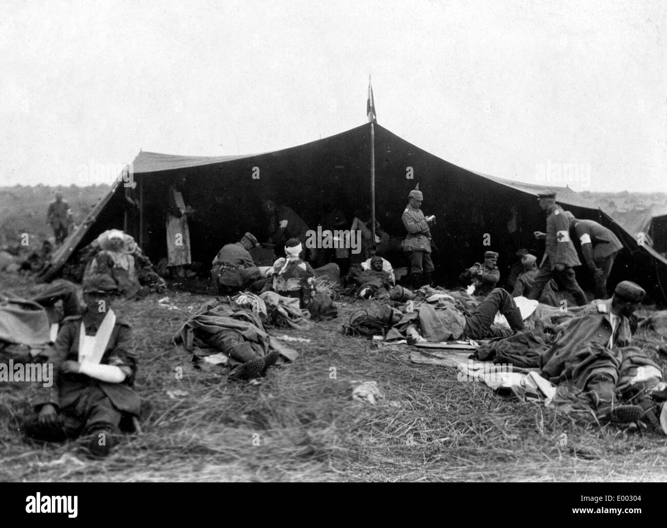 German military field hospital at the Western Front, 1914 Stock Photo