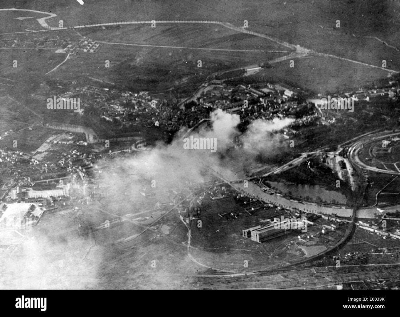 Burning Verdun, 1916 Stock Photo