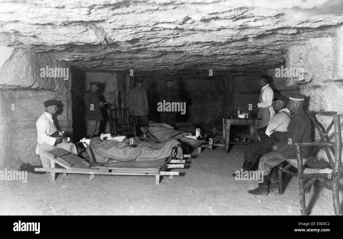 Underground field hospital near Fort Douaumont, 1918 Stock Photo