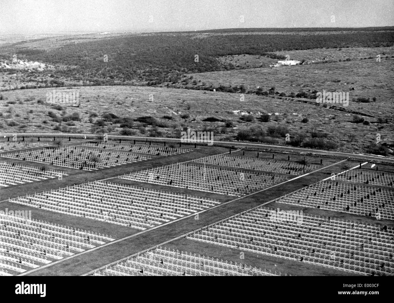 Military cemetery at the Ossuary of Douaumont, 1941 Stock Photo