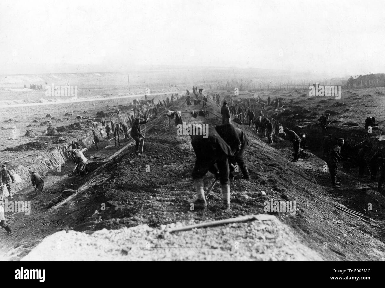 Railway construction at the Western Front, 1918 Stock Photo