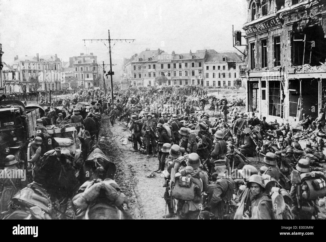 German reserves in St. Quentin, 1918 Stock Photo