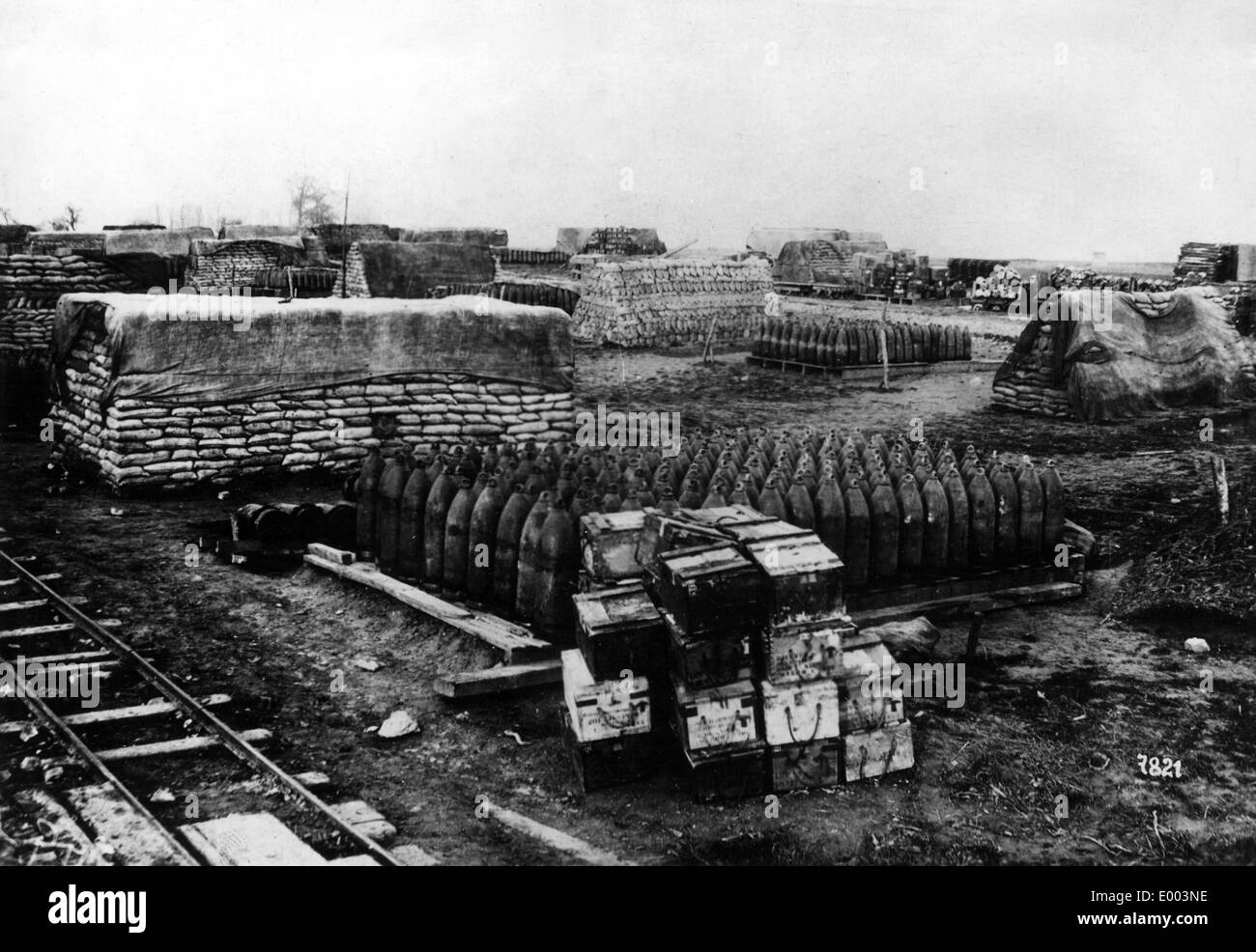 English munition depot at the Western Front, 1918 Stock Photo