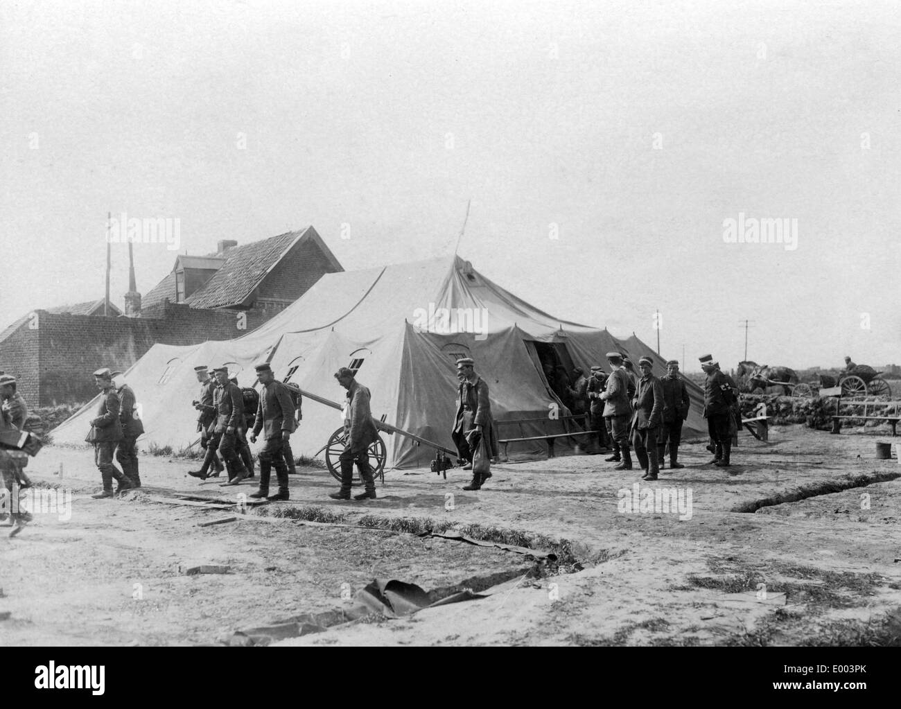 German medical field hospital at the Western Front, 1918 Stock Photo