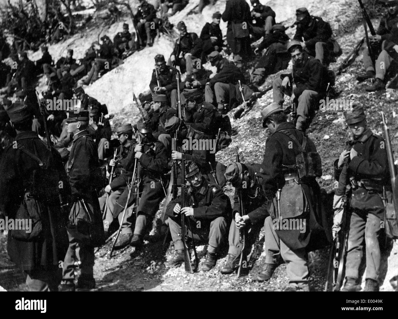 Austrian infantrymen, 1914 Stock Photo