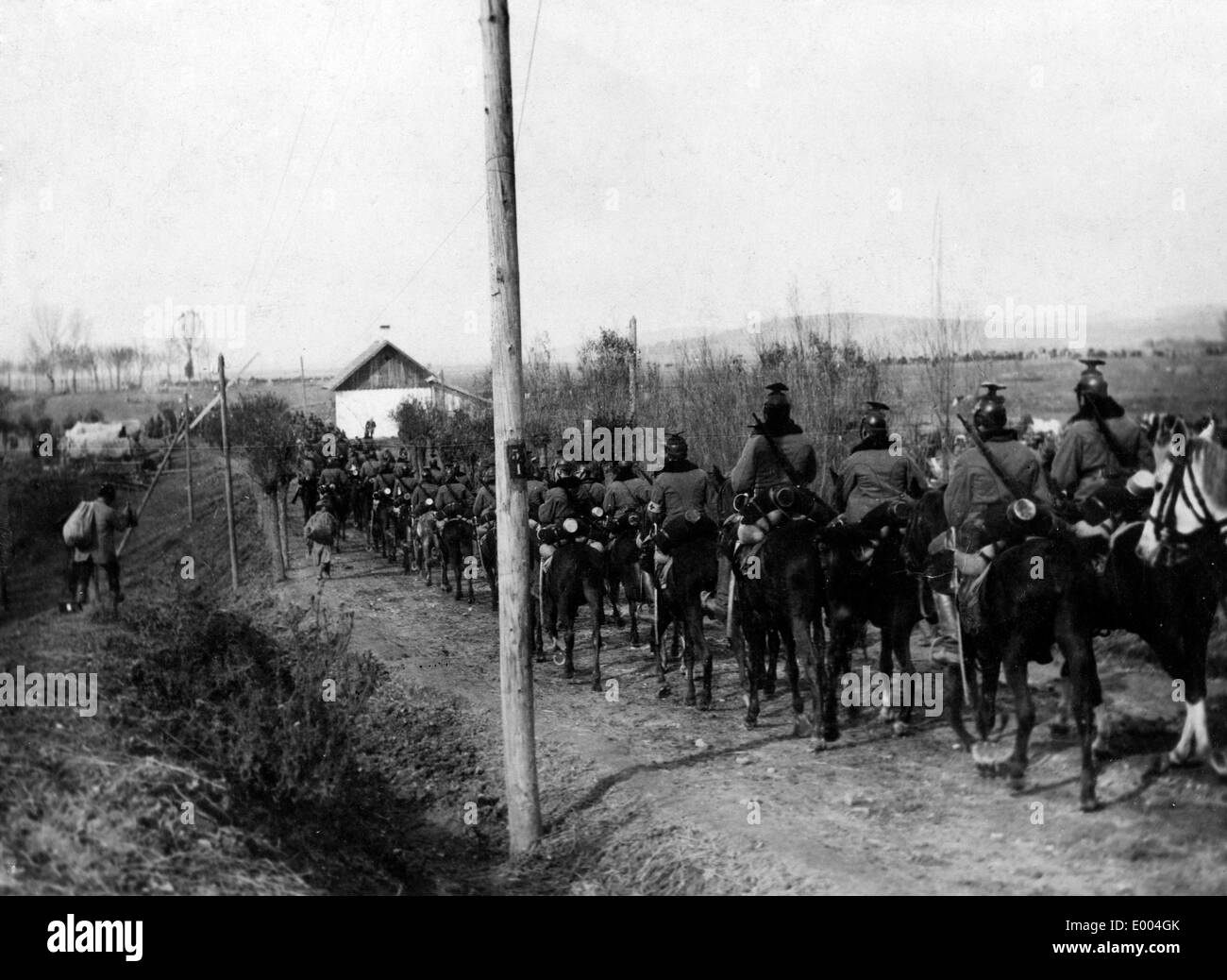 Austro-Hungarian uhlans on the march, 1915 Stock Photo