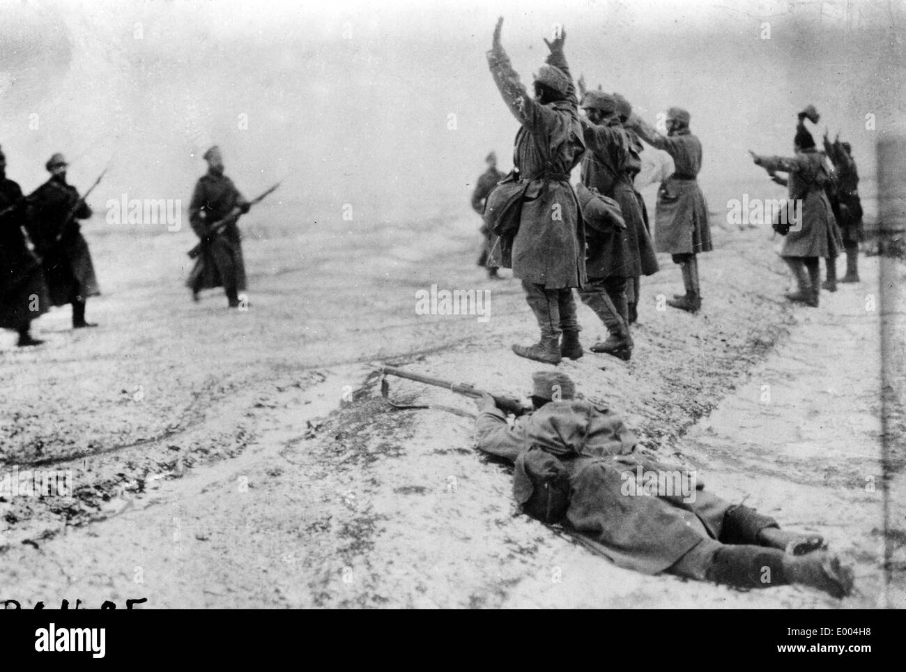 Austrian soldiers surrender Stock Photo
