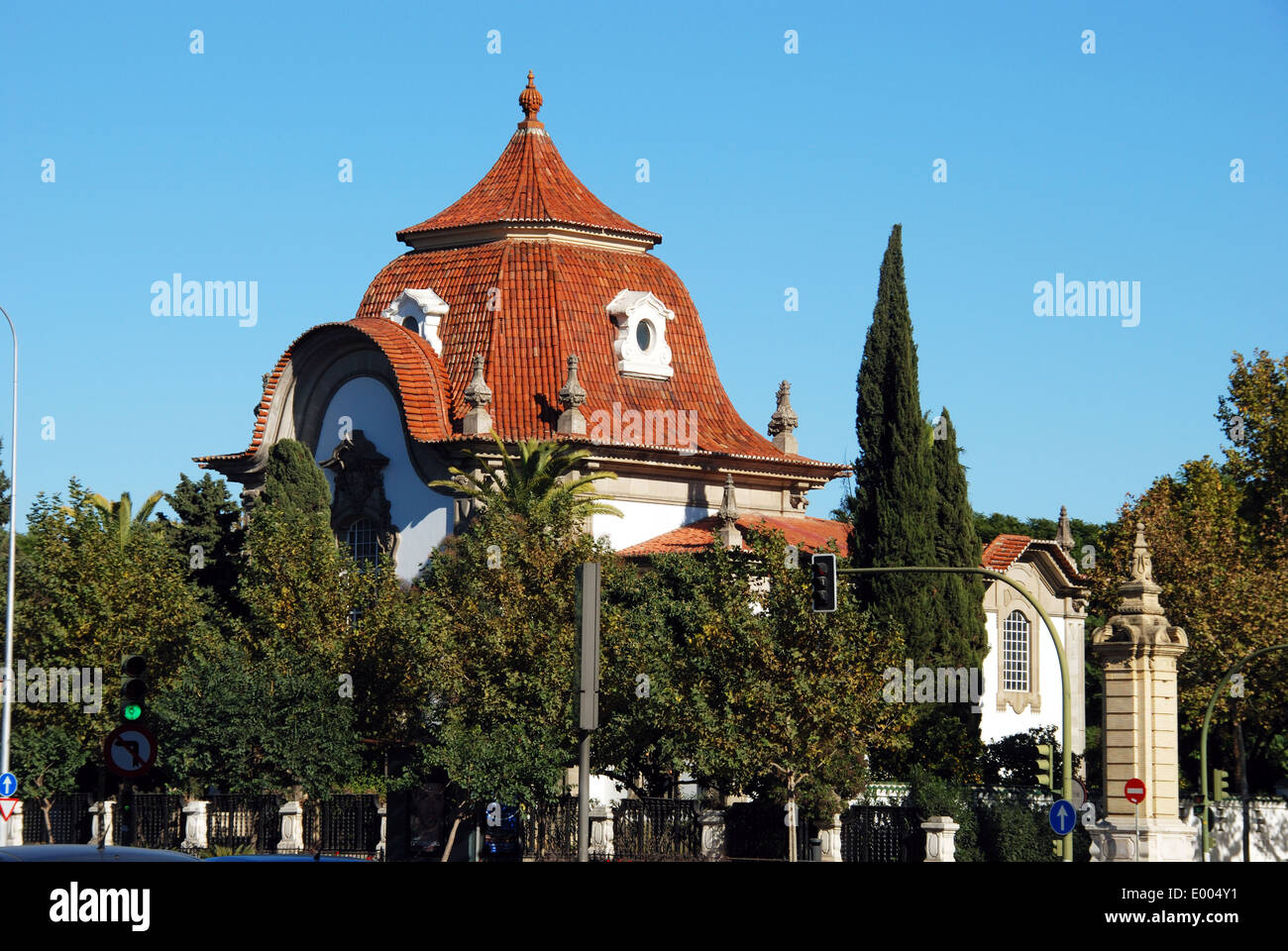 Portuguese Embassy on the Avenida del Cid at Glorieta San Diego, Seville, Spain, Western Europe. Stock Photo