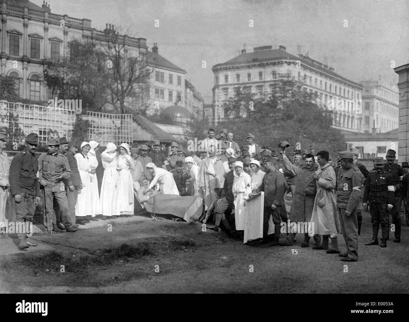Reserve military hospital of a horticultural society, 1914 Stock Photo
