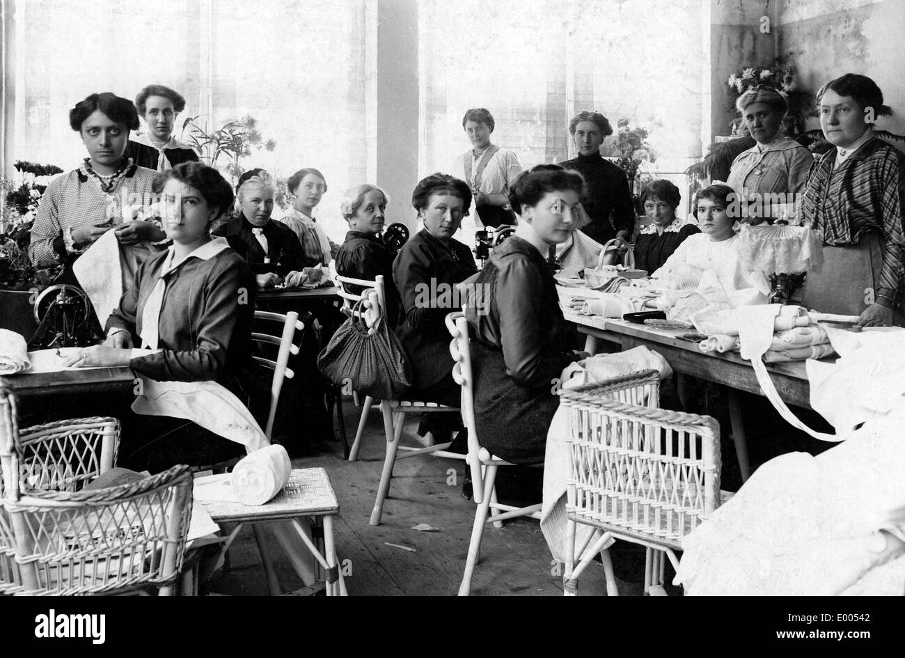 Sewing workshop in Arco, 1915 Stock Photo