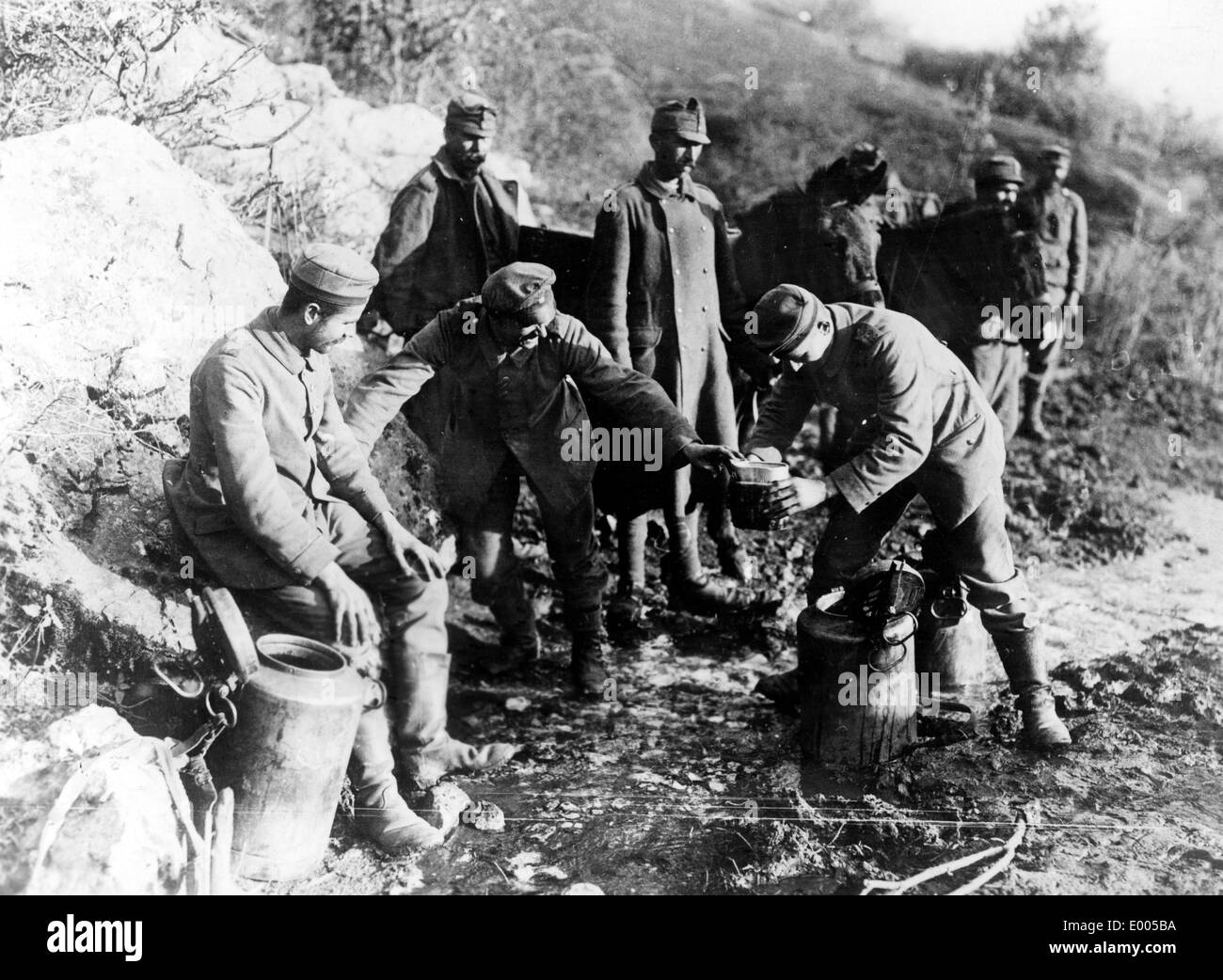 German soldiers in the Macedonian mountains, 1917 Stock Photo