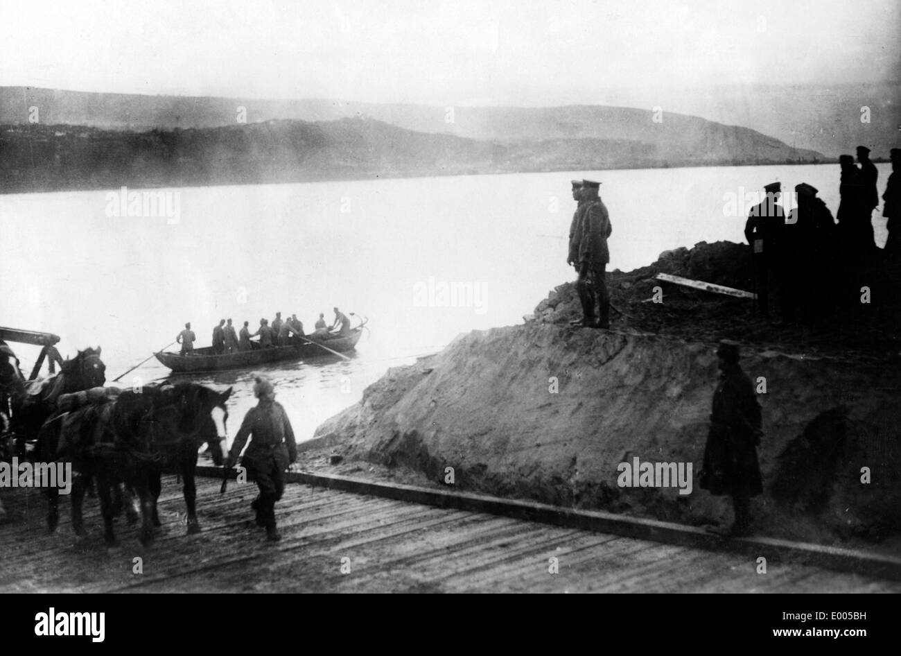 Crossing the Danube, 1916 Stock Photo