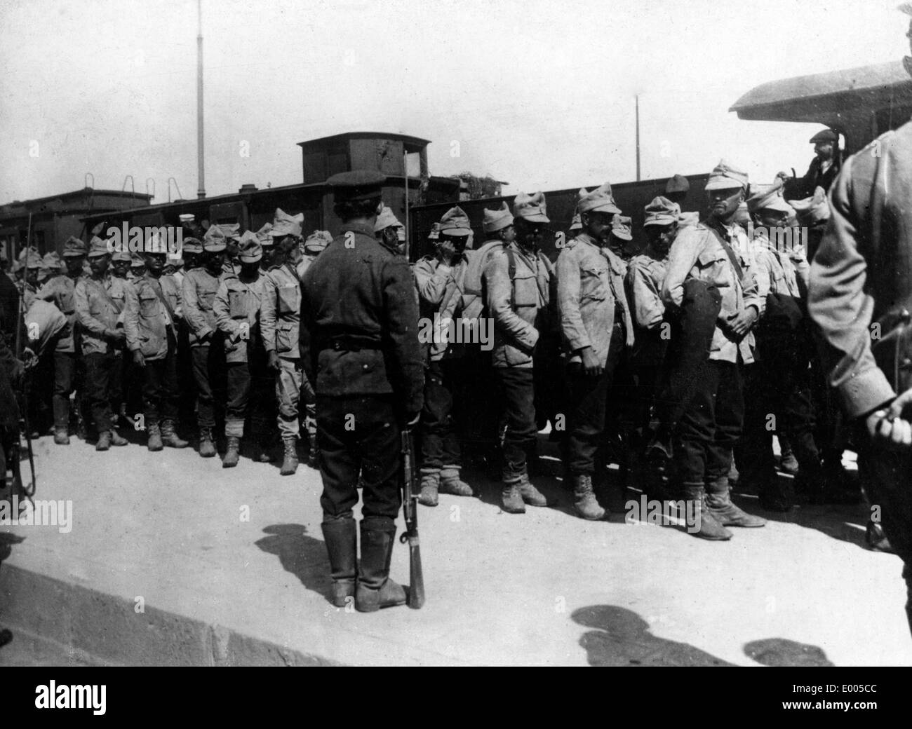 Romanian prisoners of war in Sofia, 1916 Stock Photo