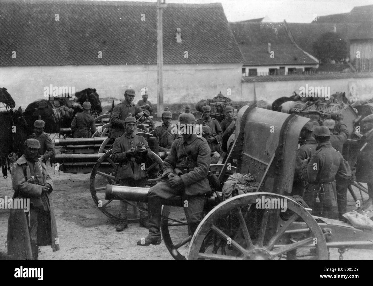 Captured artillery, 1916 Stock Photo