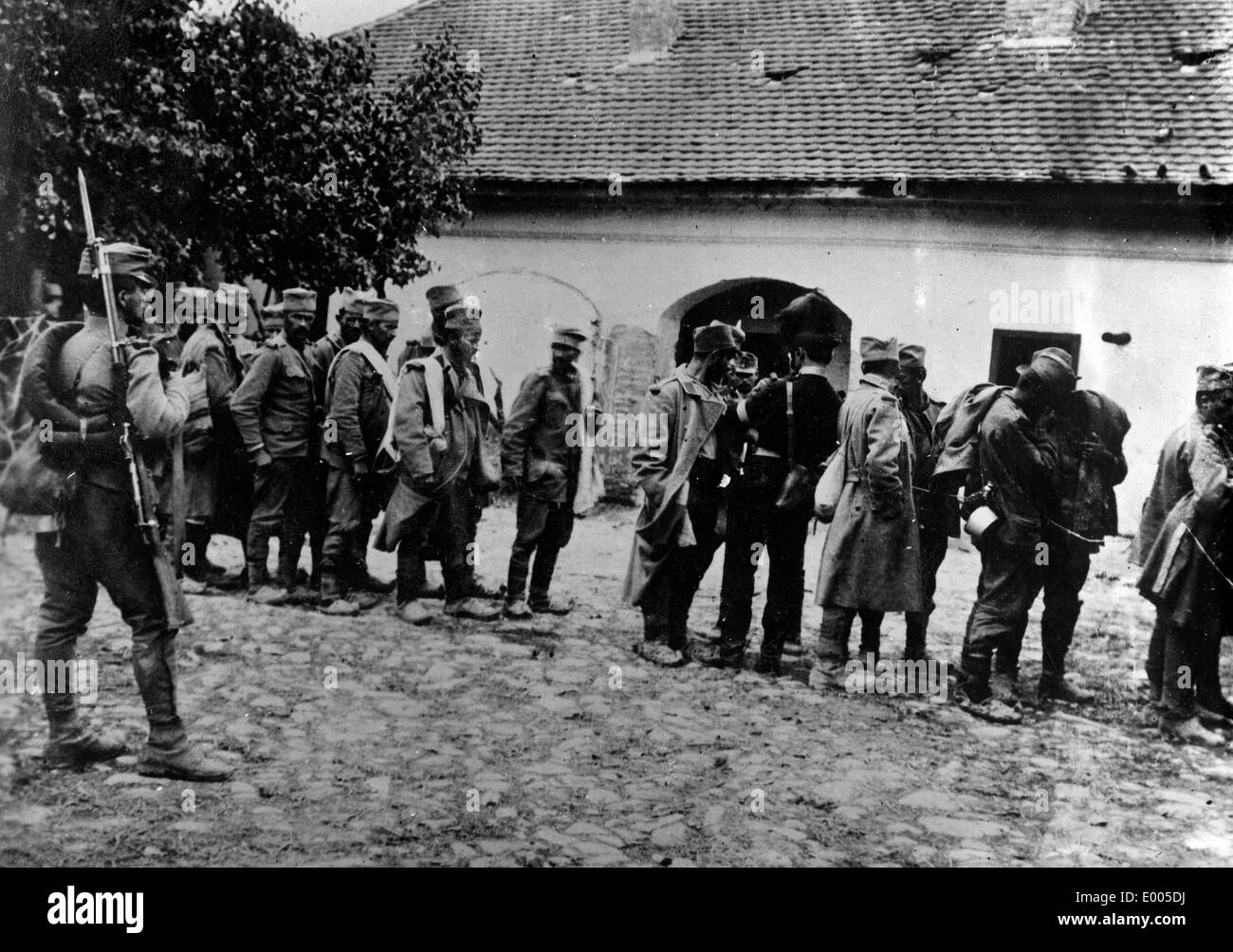 Captured Serbian soldiers, 1914 Stock Photo