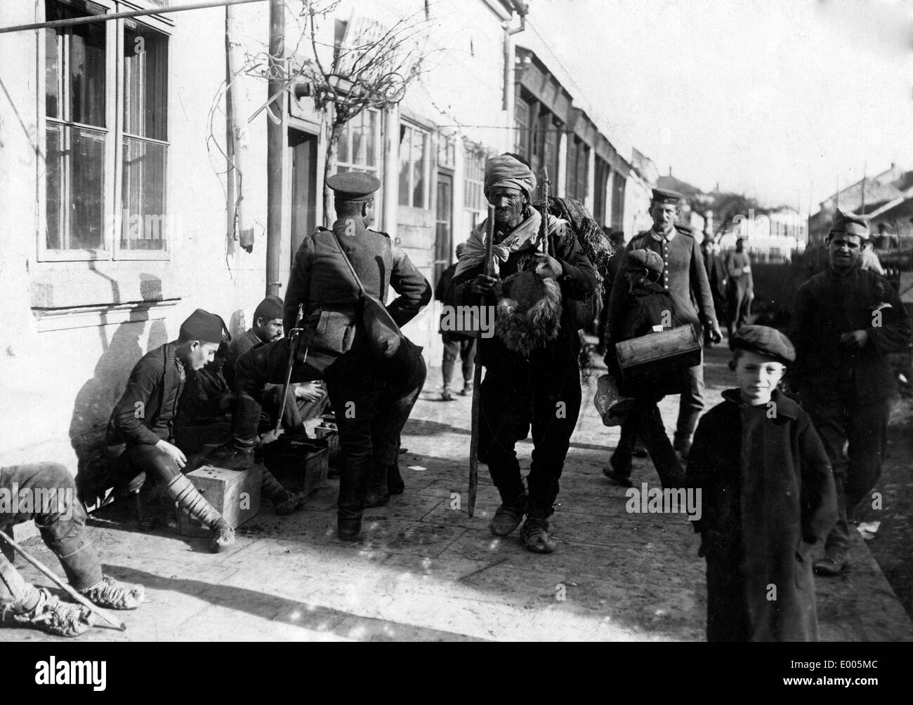 Street scene in Macedonia, 1916 Stock Photo