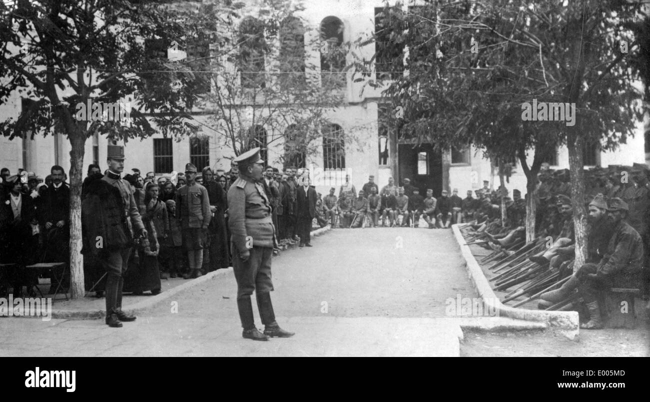 Speech of a commander in Skopje, 1916 Stock Photo