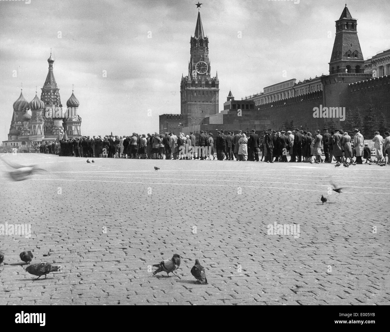 Crowd in Red Square, 1950's Stock Photo