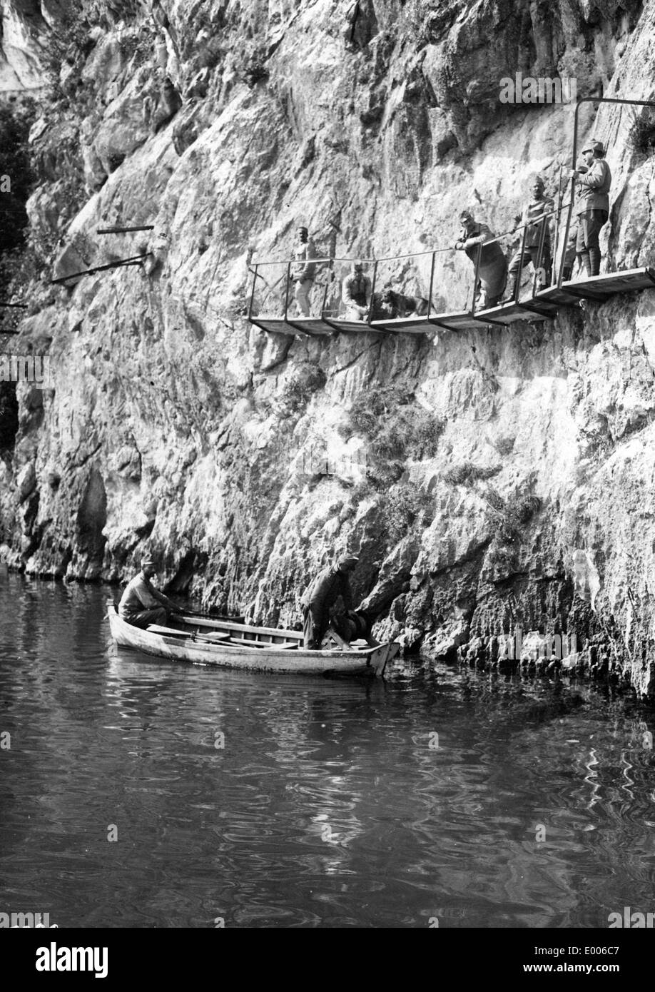 Austro-Hungarian emplacement at the Lake Garda, 1915 Stock Photo