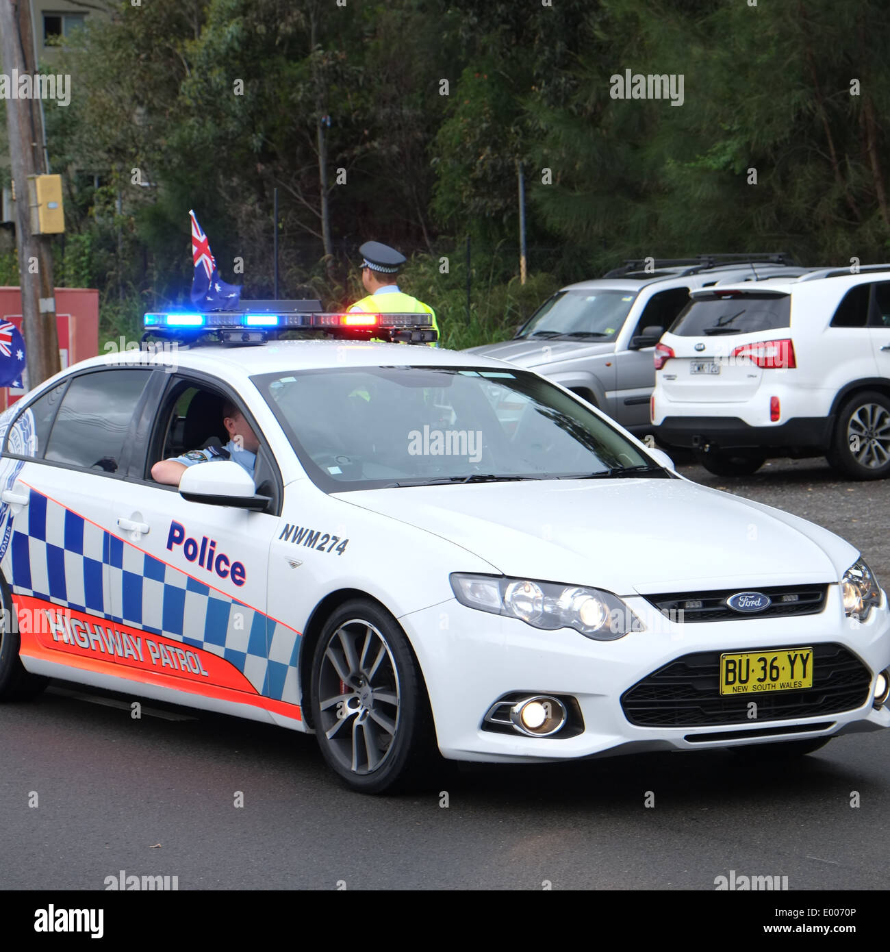 New south wales police car in palm beach,sydney,australia Stock Photo