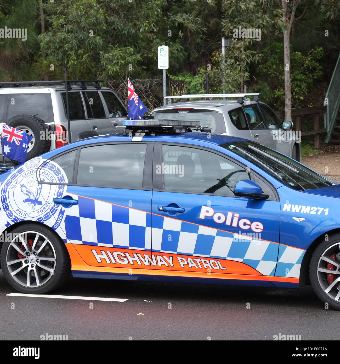 New south Wales sydney police car in palm beach,sydney,australia Stock Photo