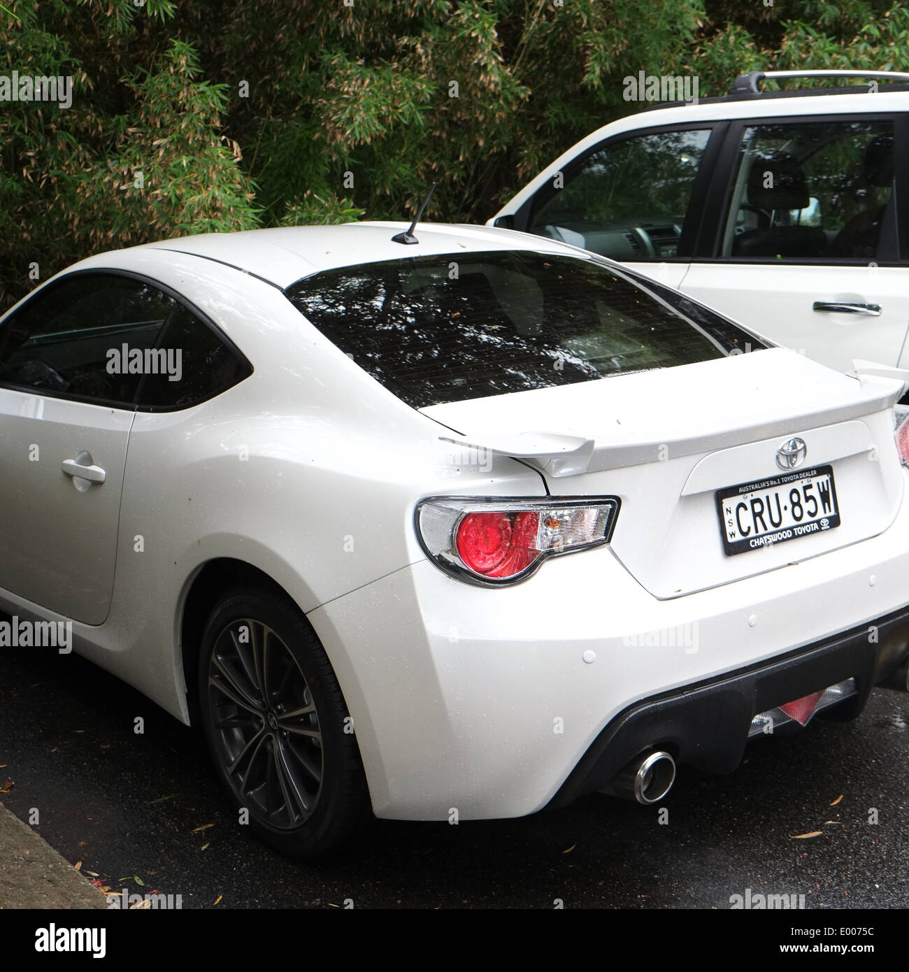2 door white toyota sports car in sydney Stock Photo ...