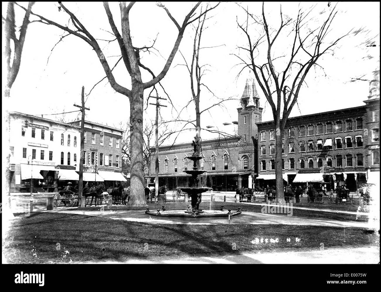 Central Square (East Side) of Keene NH Stock Photo