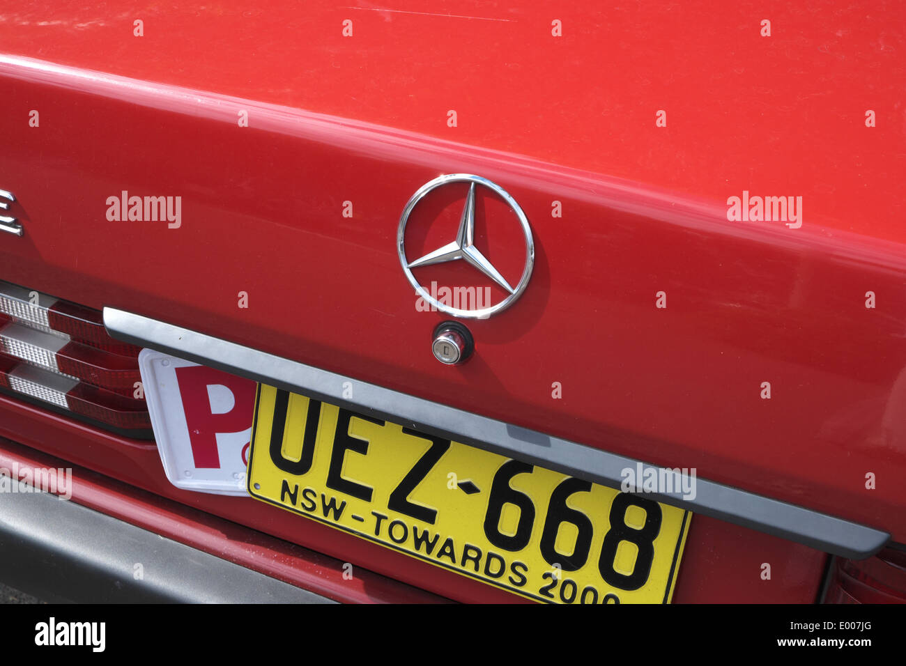 P plate provisional learner driver in Sydney Australia Stock Photo