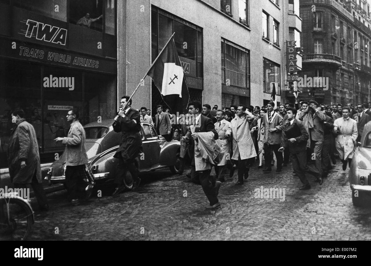 Gaullist demonstration, 1958 Stock Photo