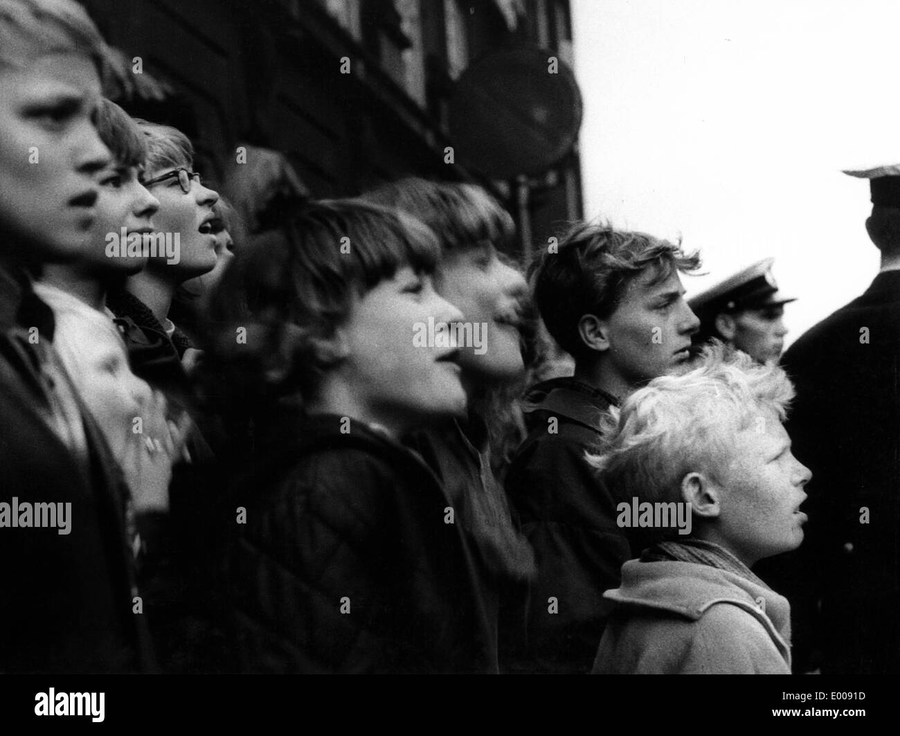 Beatles fans in Copenhagen, 1964 Stock Photo