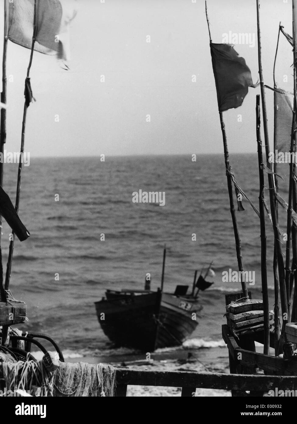 Maritime flags boat Black and White Stock Photos & Images - Alamy