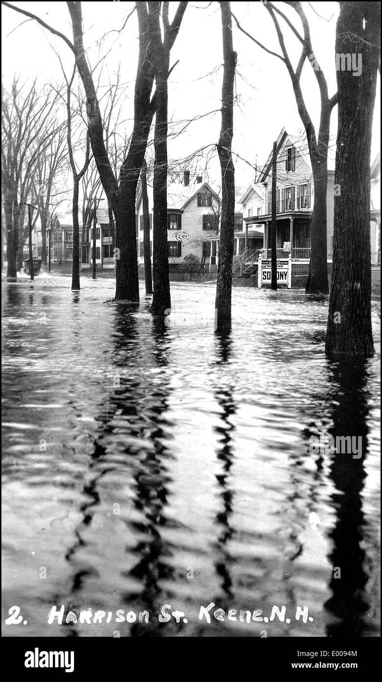 Flood in 1927?, Keene NH Harrison Street Stock Photo Alamy