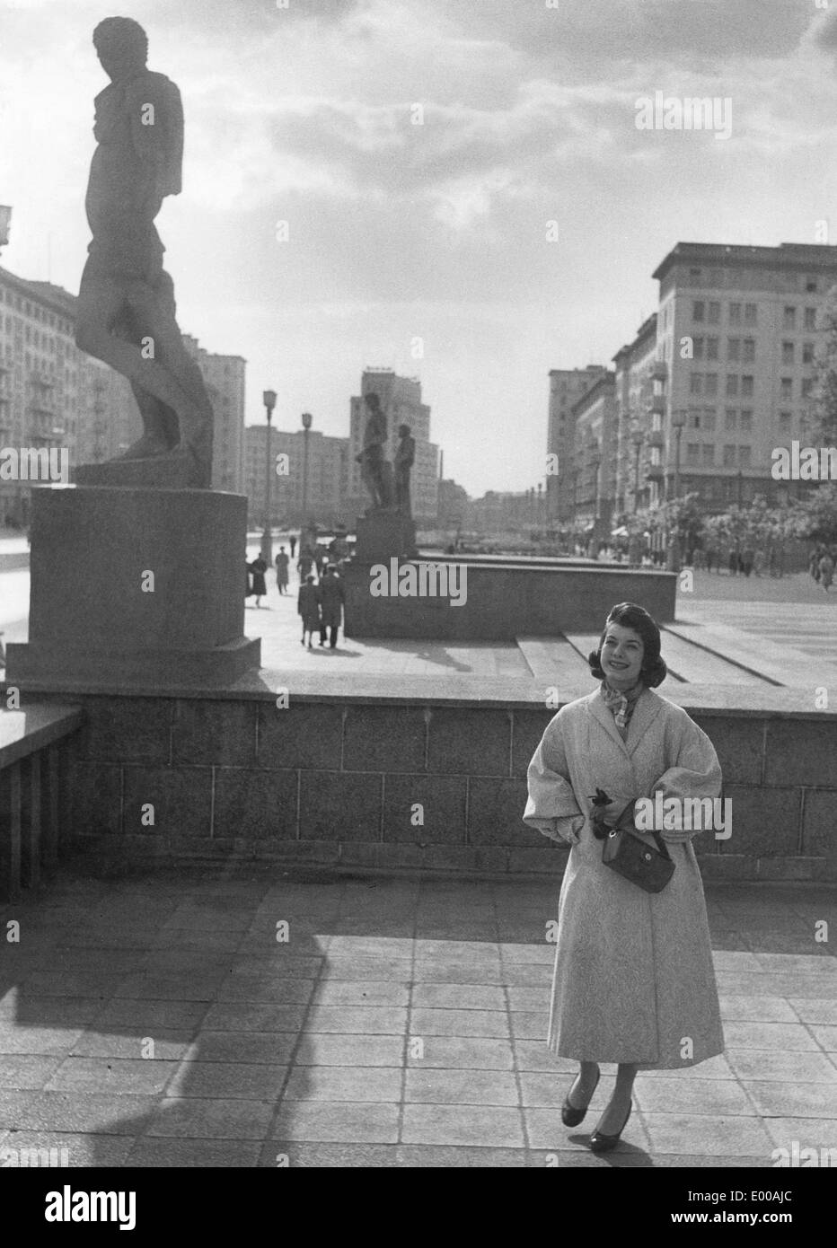 The Stalinallee in East Berlin, 1956 Stock Photo