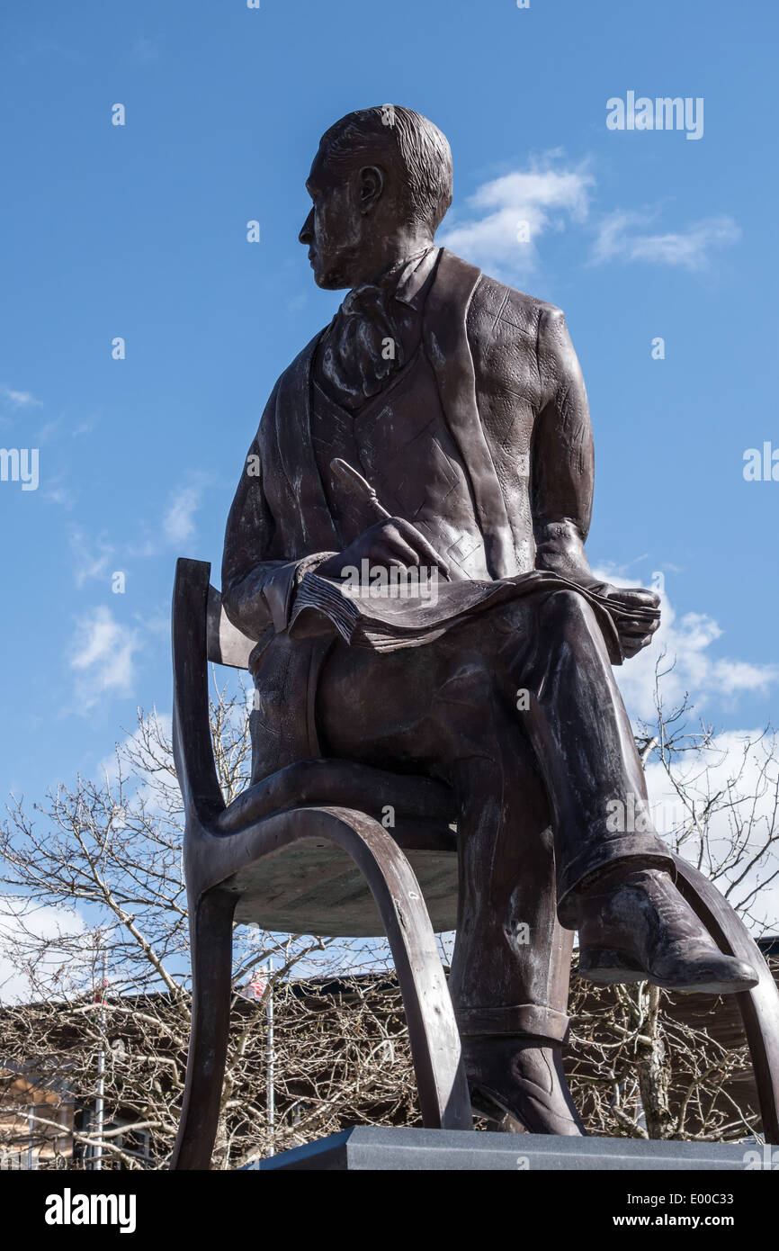 CARDIFF UK MARCH 2014 CloseUp view of the Statue honouring Ivor