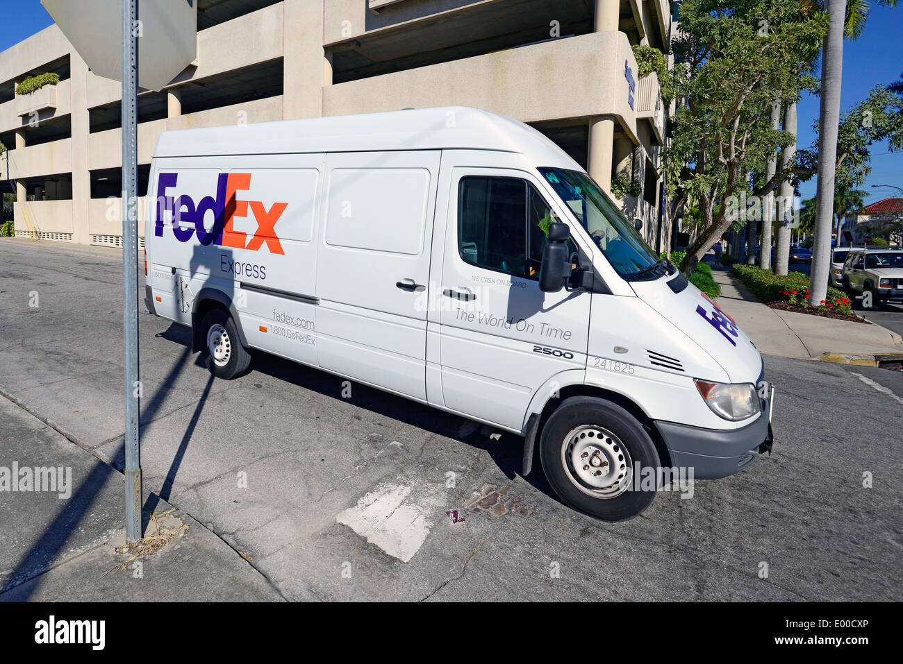 Federal Express FedEx delivery truck van Stock Photo