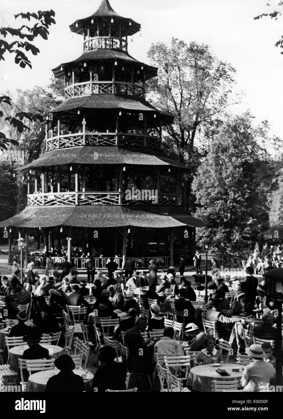 Chinesischer Turm at Englischer Garten in Munich, 1934 Stock Photo Alamy