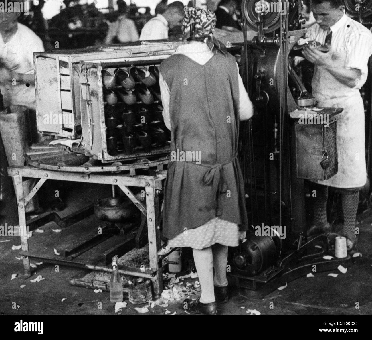 Workers of the Bata shoe factory, 1930 Stock Photo