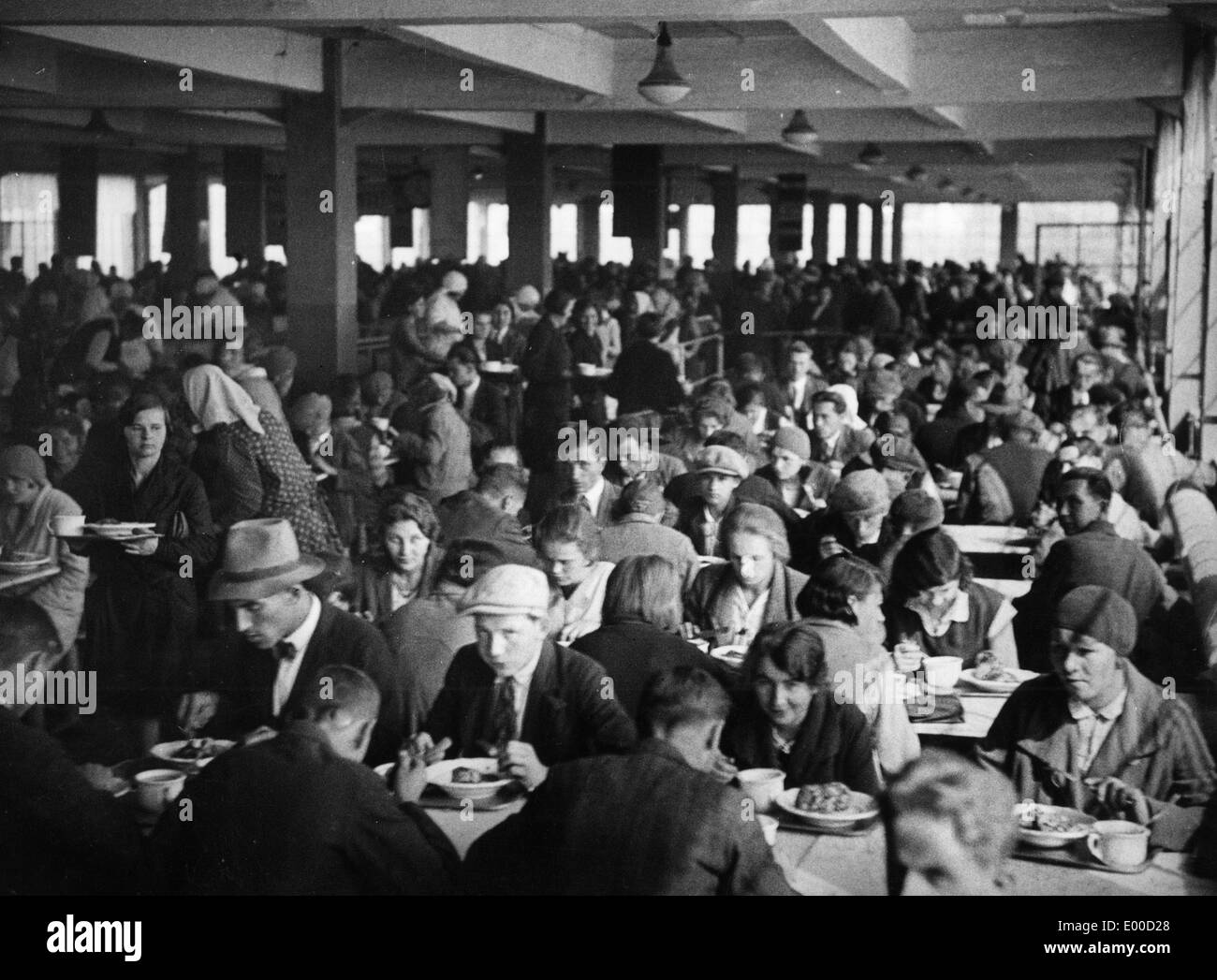 The canteen of the Bata shoe factory, 1930 Stock Photo
