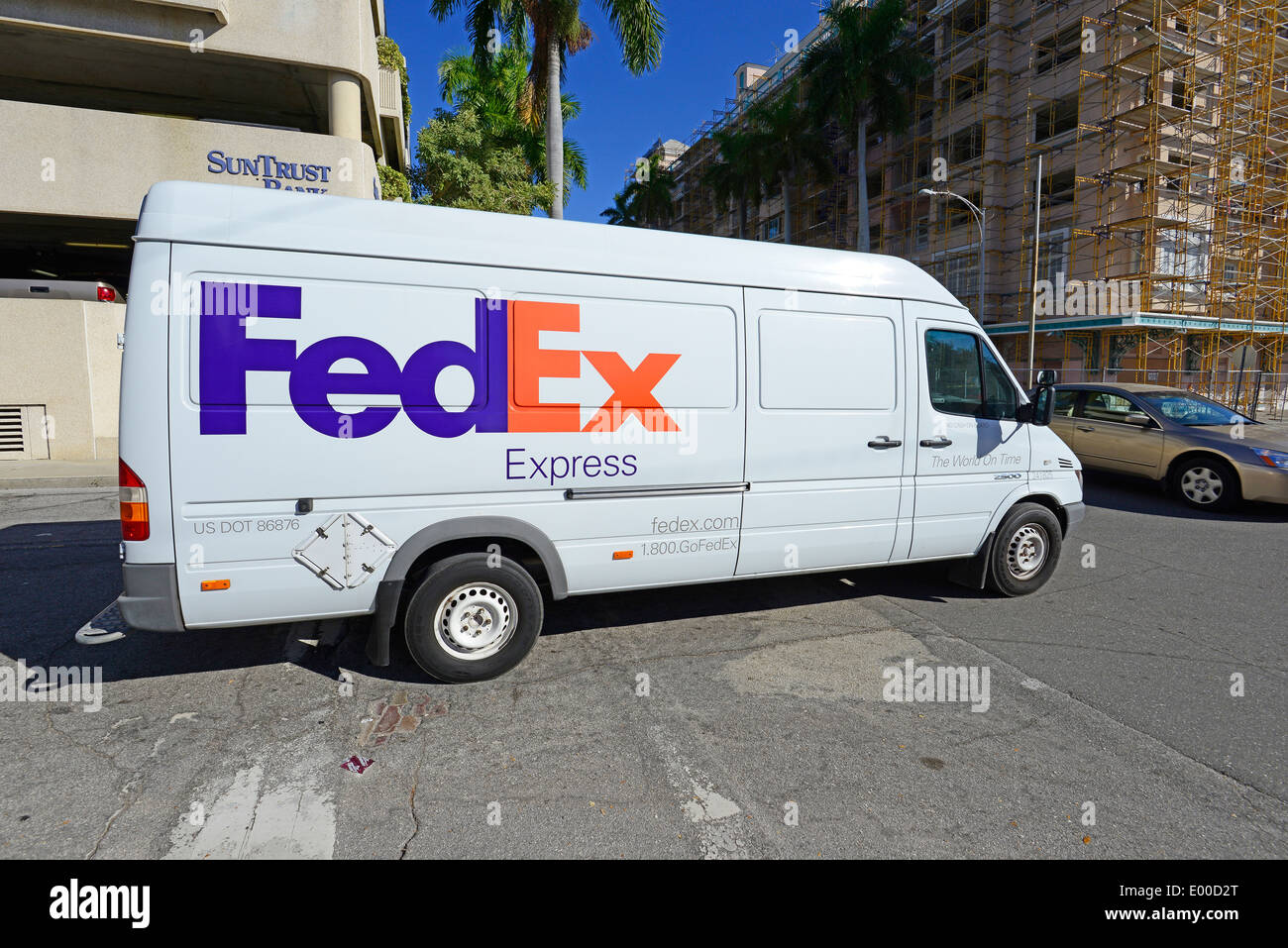 Federal Express FedEx delivery truck van Stock Photo