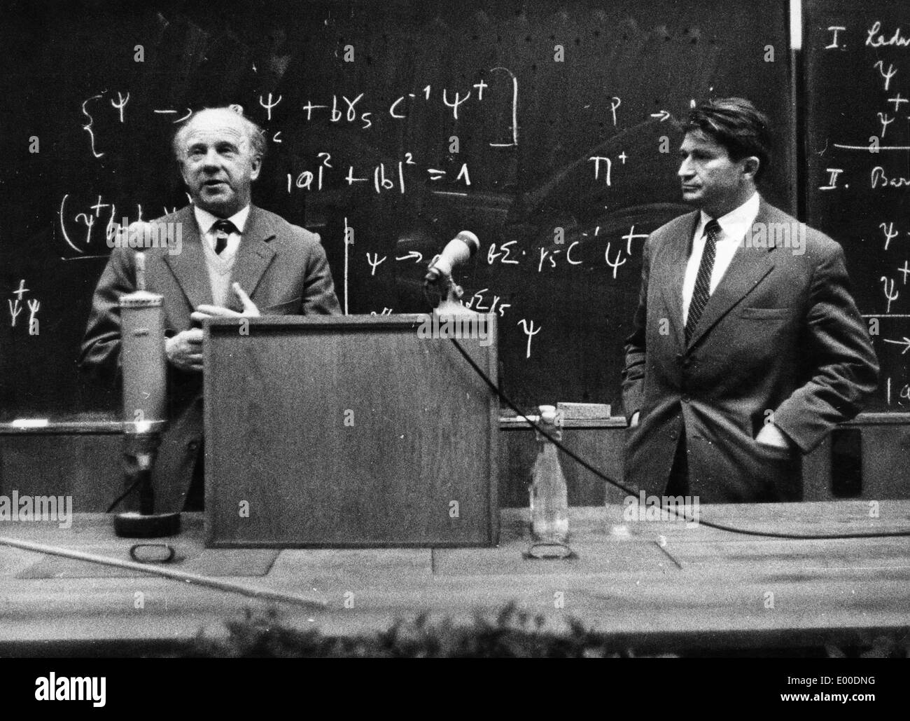 Werner Heisenberg and A. B. Migdal, 1958 Stock Photo